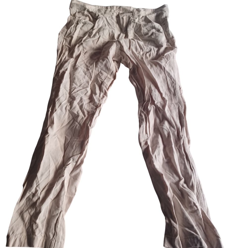 Cremieux 1938 Mens Cotton Linen Blend Pants Beige Khaki 33x32 Straight Leg